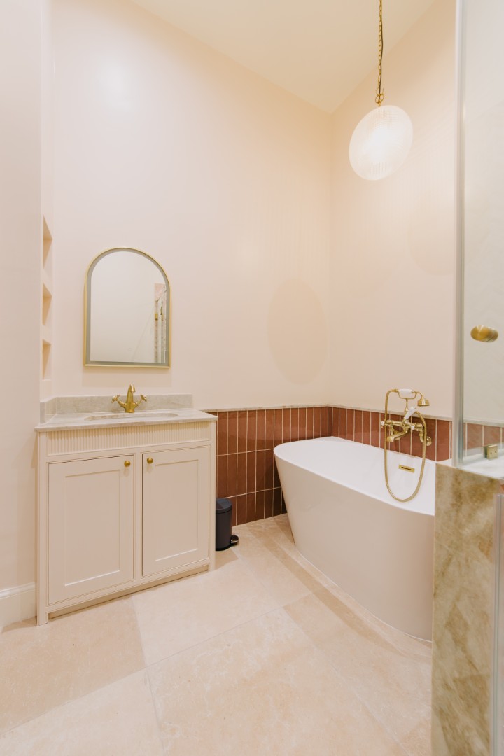 Elegant bathroom with modern fixtures.